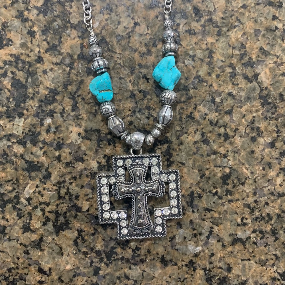 Turquoise Cross Necklace